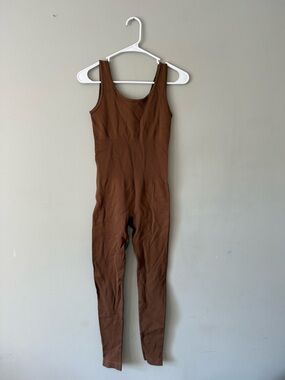 Women's Brown Sleeveless One-Piece Jumpsuit